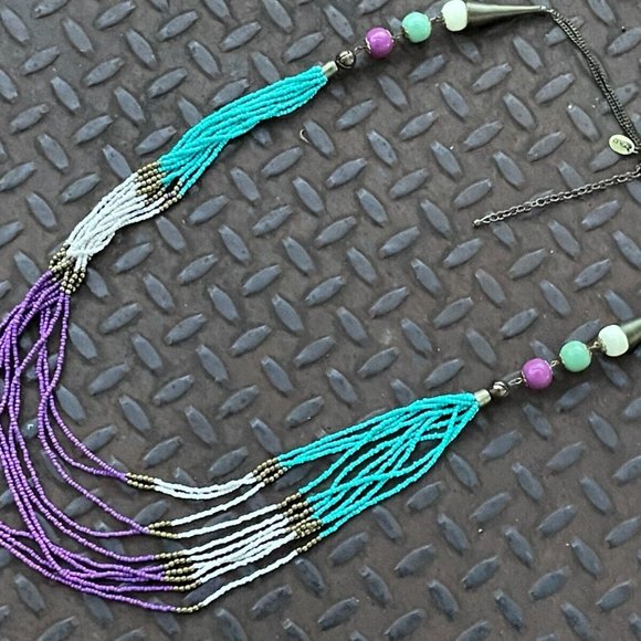 Vintage ZAD Women Necklace Statement Multi Color Beads Long Necklace Jewelry - Picture 7 of 7